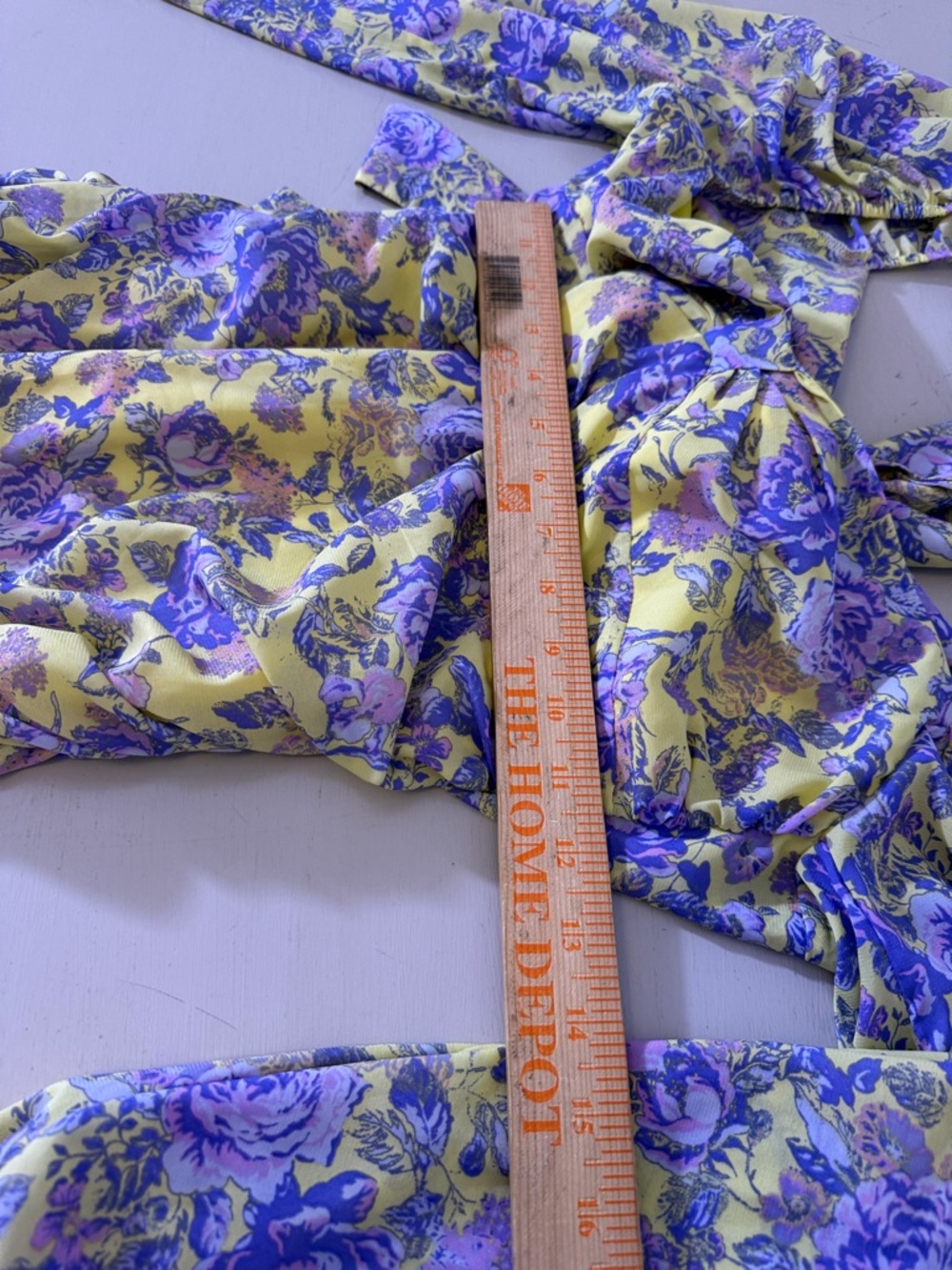 For Love & Lemons Maui Midi Dress NWT Yellow Purple Floral Romantic Size Medium - Picture 8 of 11
